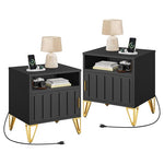 2-Pack Yitahome Metal Bedside Table With Charging Station