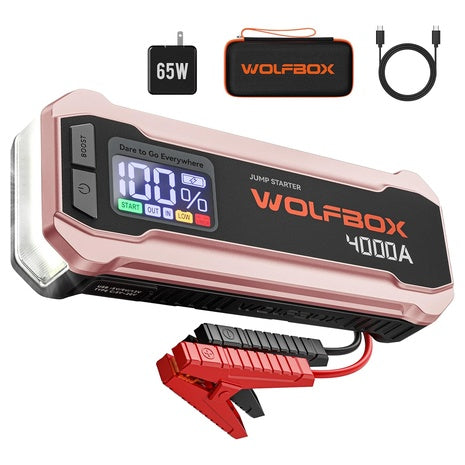 WOLFBOX Portable 4000A 12V Car Battery Jumper Starter