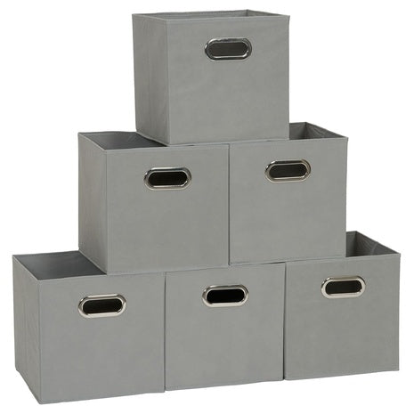 6-Pack Household Essentials Foldable Fabric Storage Bins