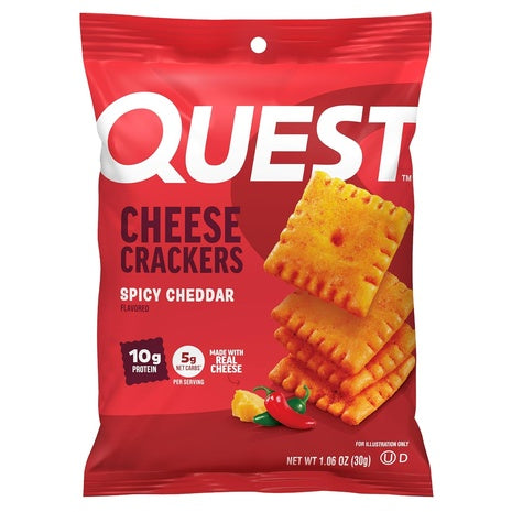 12-Pack Quest Spicy Cheddar Protein Crackers (OU-D)