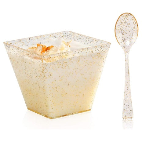 100-Pack 3-Oz Disposable Square Small Dessert Cups