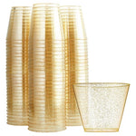 200 Gold Glitter Disposable Cups