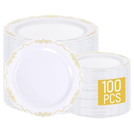 100 Dinner & Dessert Disposable Plates