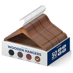 50-Pack Wooden Coat Hangers