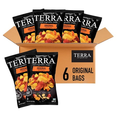 6 5oz Bags Terra Original Sea Salt Real Vegetable Chips