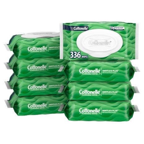 336-Count Cottonelle GentlePlus Flushable Wet Wipes
