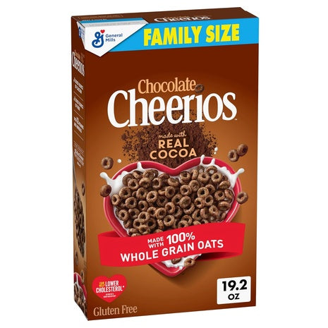 2 Family Size Boxes Of Chocolate Cheerios Cereal