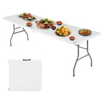 6ft FDW Portable Fold-in-Half Folding Table