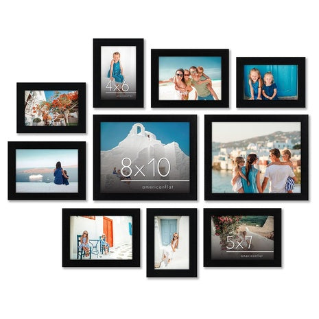 Set Of 10 Americanflat Picture Frames With Shatter-Resistant Glass