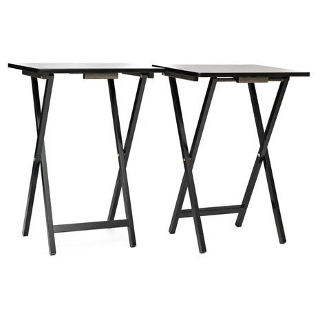 2-Piece Modern Folding Tray Table Set