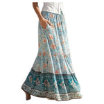 Kate Kasin Women's Green Maxi Long Skirt