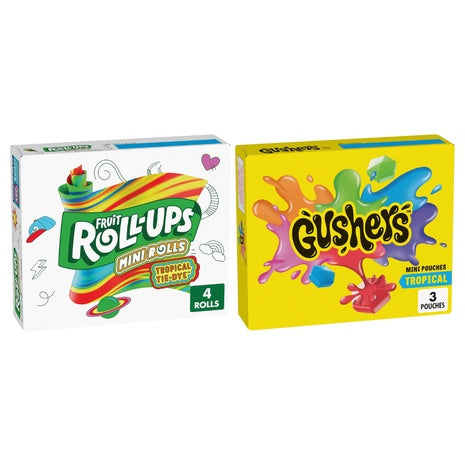 4 Fruit Roll-Ups or 3 Gushers Mini Pouches