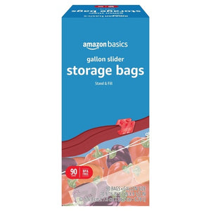 90-Count Amazon Basics Slider Gallon Food Storage Bags