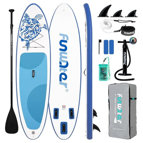 FunWater Inflatable Stand Up Paddle Board With Beginners SUP Accessories