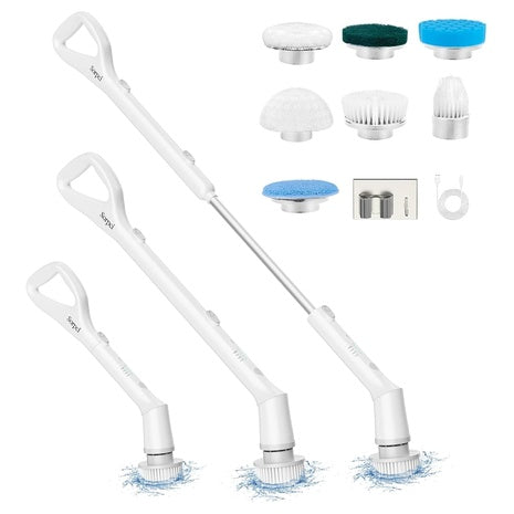 Cordless Electric Spin Scrubber with 7 Brush Heads