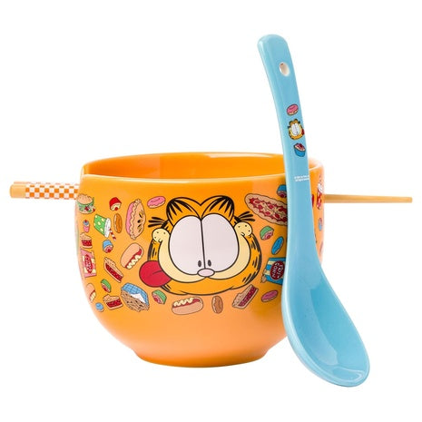 Garfield Ramen Bowl with Chopsticks & Spoon
