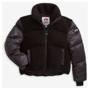 Black Teddy Cropped Puffer