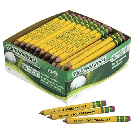 72 Ticonderoga Golf Pencils With Erasers