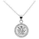 18k Gold Plated Halo Pendant Necklace