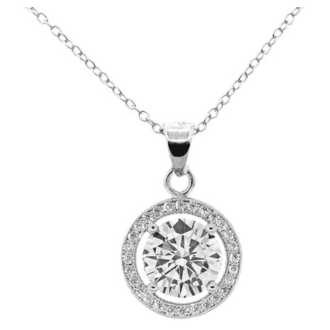 18k Gold Plated Halo Pendant Necklace