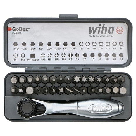 32-Piece Wiha GoBox Bit Set with Mini Ratchet