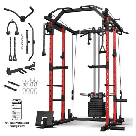Weight Stack Power Rack Cage With Cable Crossover Machine