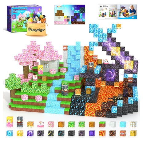 154 Magnetic Building Blocks (3 Styles)