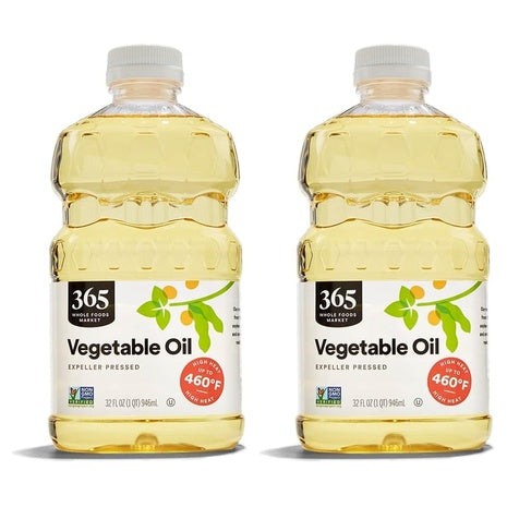 2 Bottles 365 by Whole Foods Vegetable Oil 32oz