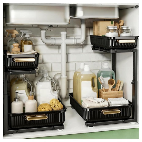 2-Pack Multi-Purpose Pull-Out Under Sink Storage Organizer