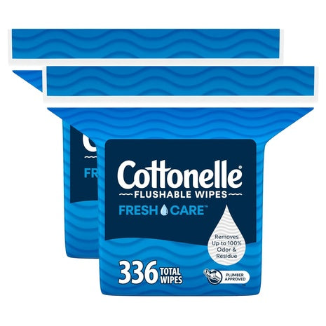 336 Cottonelle Flushable Wet Wipes (2 Refill Packs)