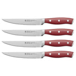 4 Henckels Forged Accent Steak Knives Red