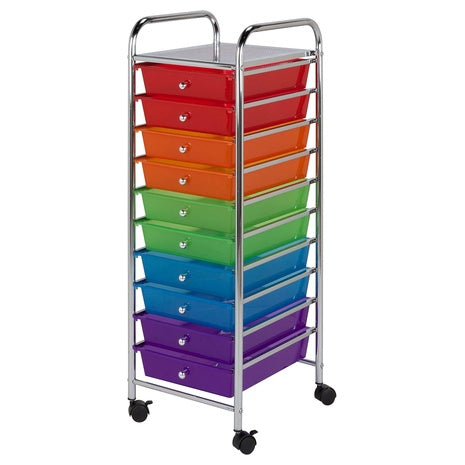 Honey-Can-Do 10-Drawer Rolling Office Organizer Cart