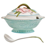 3.5QT Fitz And Floyd Meadow Tureen Covered Serving Bowl