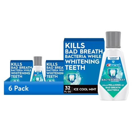 6 Bottles Crest Breath Bacteria Blast Mouthwash (32oz)