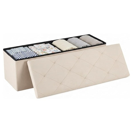 43" Dumos Folding Storage Ottoman Bench With Storage