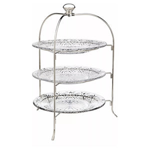 Godinger Dublin Crystal Round Three-Tier Serving Stand