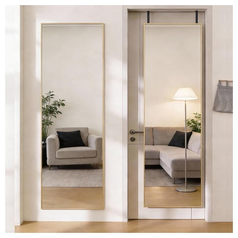 47" X 14" Dumos Full Length Door Mirror (Black Or Gold)