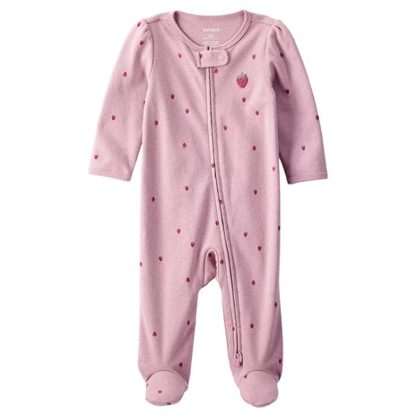 Baby Girl Carter's Strawberry Print Cotton Sleep & Play One-Piece Pajamas