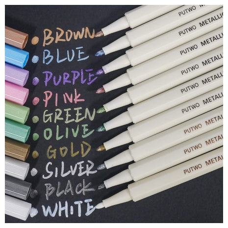 10 Metallic Waterproof Markers