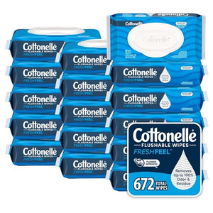 32 Packs Cottonelle Fresh Feel Flushable Wet Wipes