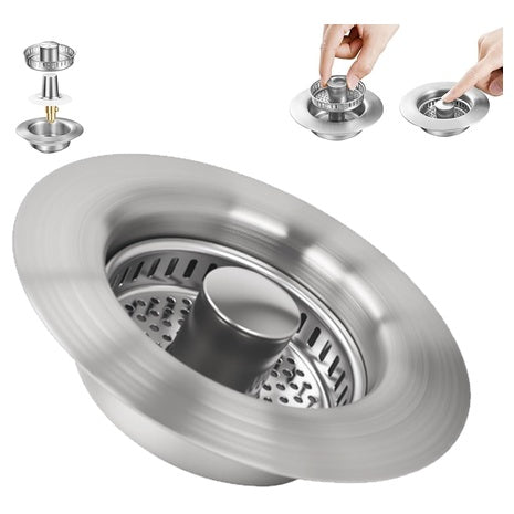 Kitchen Sink Quick Drain Strainer With Anti-Clog | 304 Stainless Steel
