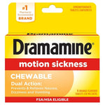 8 Dramamine Orange Flavor Chewable Tablets