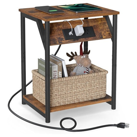 Vasagle Small End Table With Charging Station