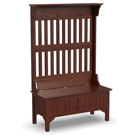 Homestyles Cherry Hall Tree with Storage Bench