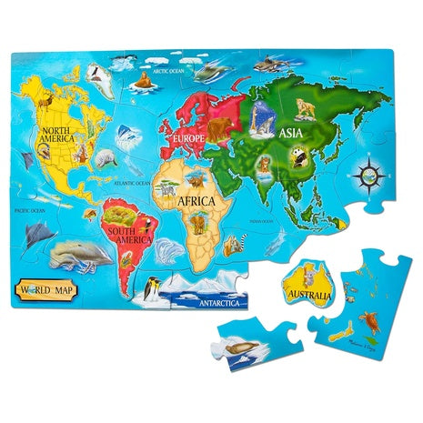 33 Piece Melissa & Doug World Map Jumbo Floor Puzzle