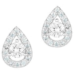 Adornia Pear Cut Halo Swarovski Crystal Earrings