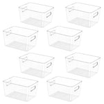 8 Clear Plastic Storage Bins with Handles