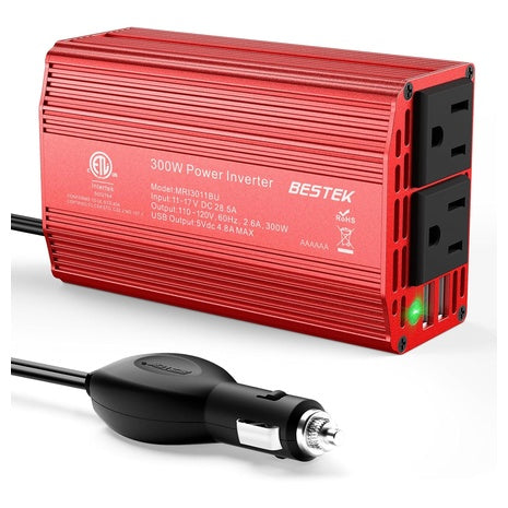 BESTEK 300W Car Power Inverter (DC 12V To 110V AC Converter)