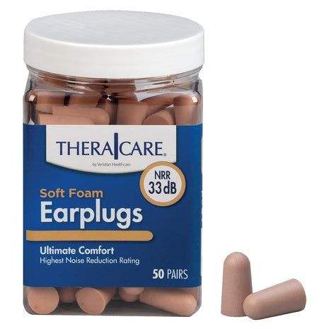 50-Pair TheraCare Soft Foam Earplugs (33 DB Noise Reduction)