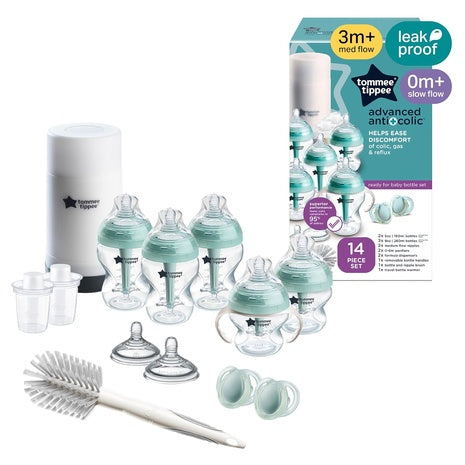 Tommee Tippee Anti-Colic Baby Bottle & Travel Bottle Warmer Set